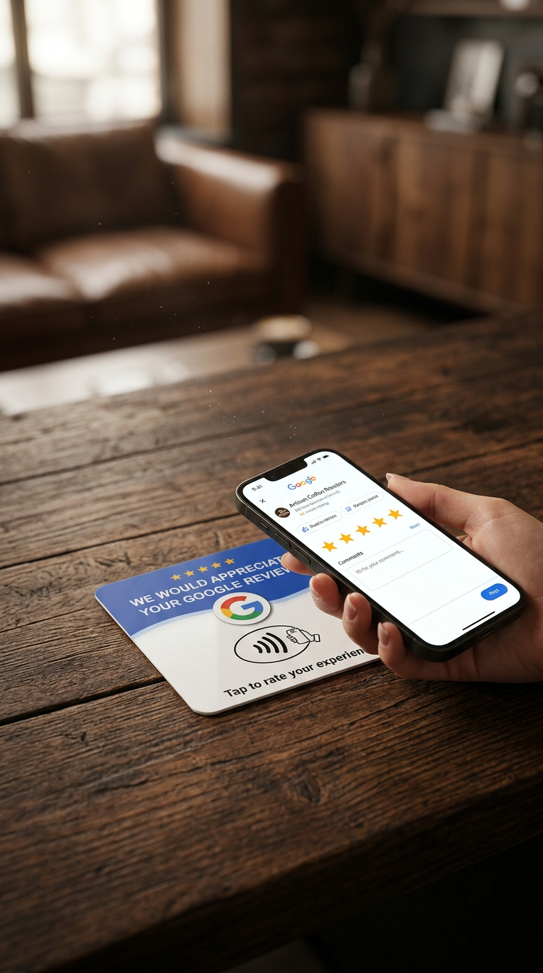 SignalTag™ smart digital touchpoint on a business counter